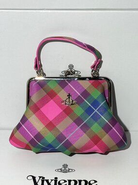 Vivienne Westwood Multicolor Check Frame Handbag